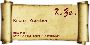 Kranz Zsombor névjegykártya